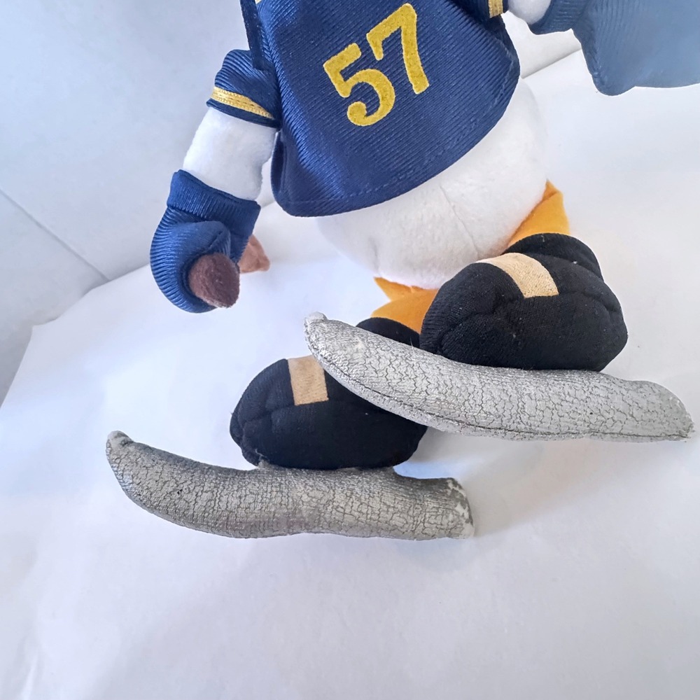 Disney Donald Duck Ice Hockey Plush 57 Blue Jersey Helmet Skates 10" Toy - Picture 4 of 8